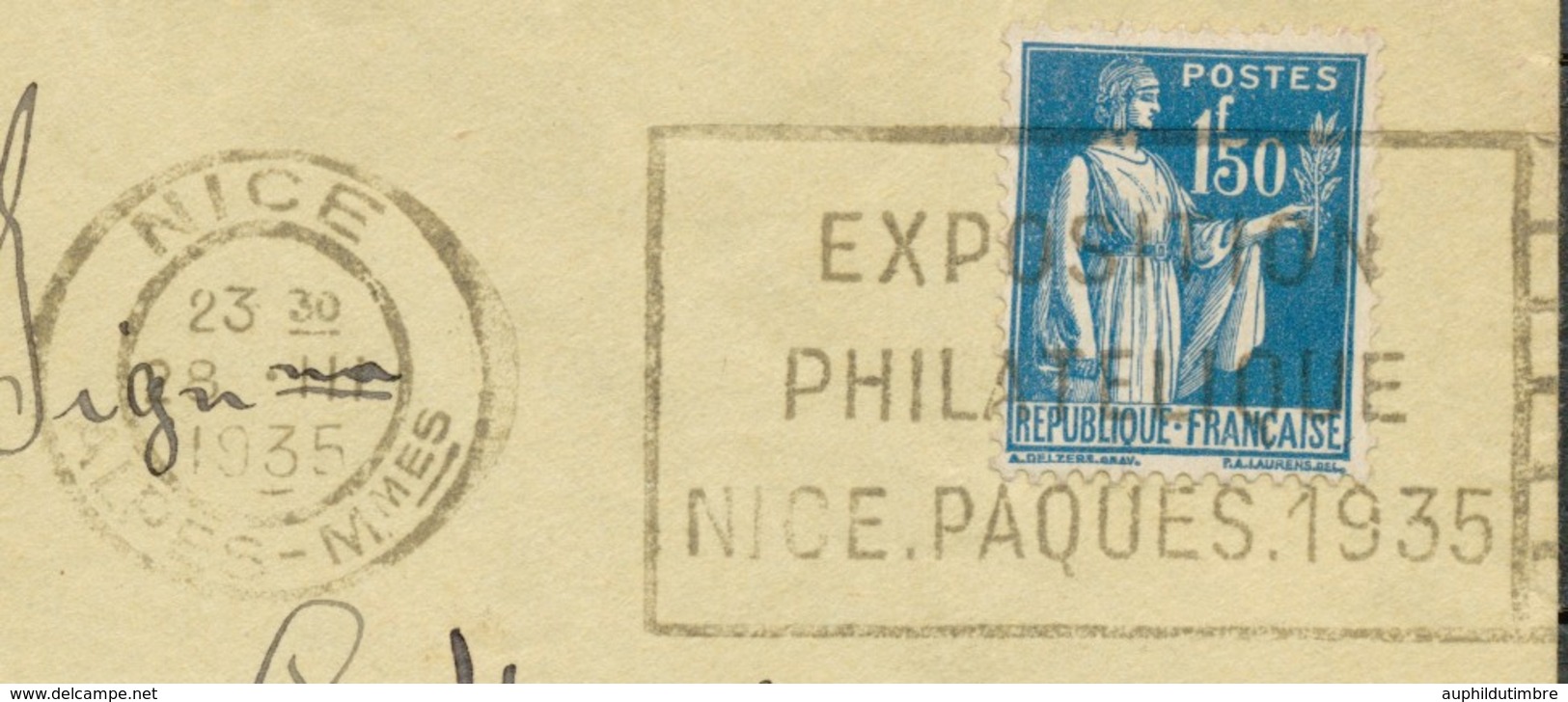 Lettre Nice Flamme Expo Phil. NICE PAQUES 1935 RR C1635 - 1921-1960: Période Moderne