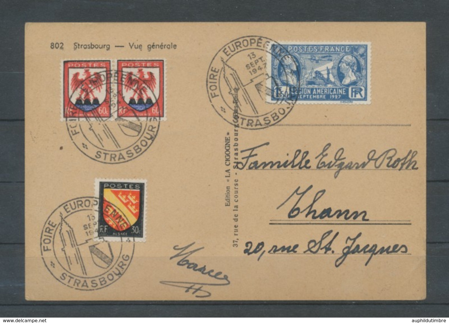 1947 Obl Temporaire Foire Européenne Strasbourg C436 - Commemorative Postmarks