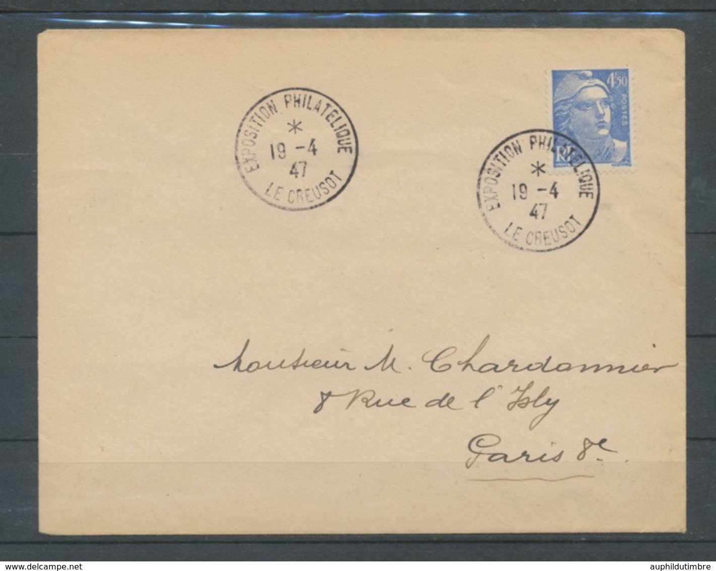 1947 Lettre Obl. Expo Phil. De LE CREUSOT. C450 - Bolli Commemorativi