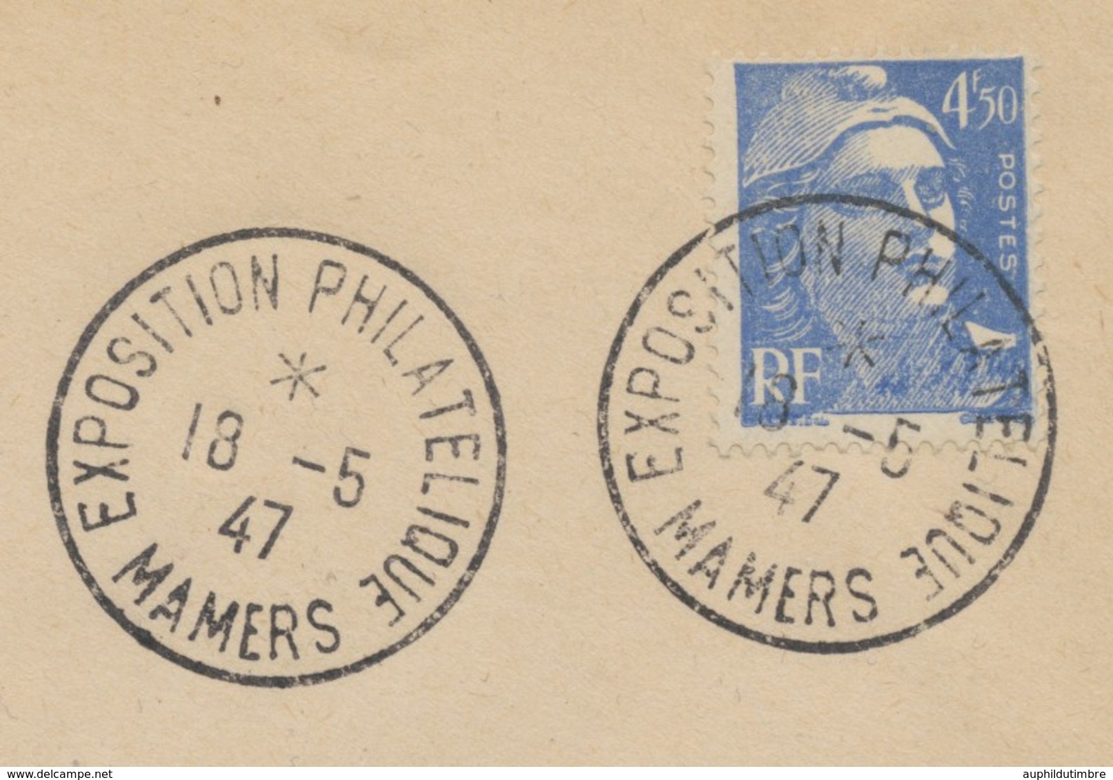 1947 Lettre Obl. Expo Philatélique De MAMERS. LUXE C454 - Gedenkstempel