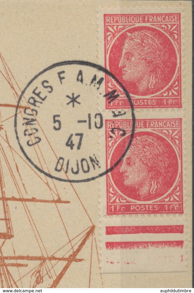 1947 Superbe CP OBL. CONGRES FAMMAC MARINS DIJON C470 - Commemorative Postmarks