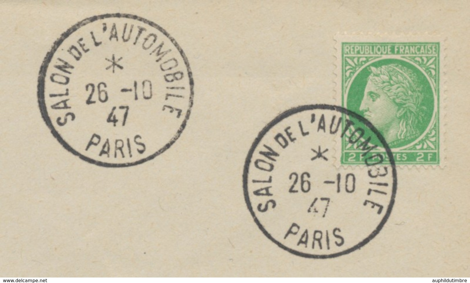 1947 Lettre Obl. Temporaire Salon De L'auto C484 - Gedenkstempels