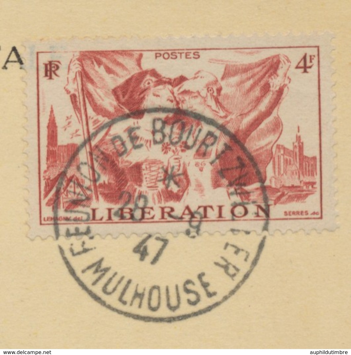1947 Superbe CP Réunion De BOURTZWILLER MULHOUSE C486 - Commemorative Postmarks