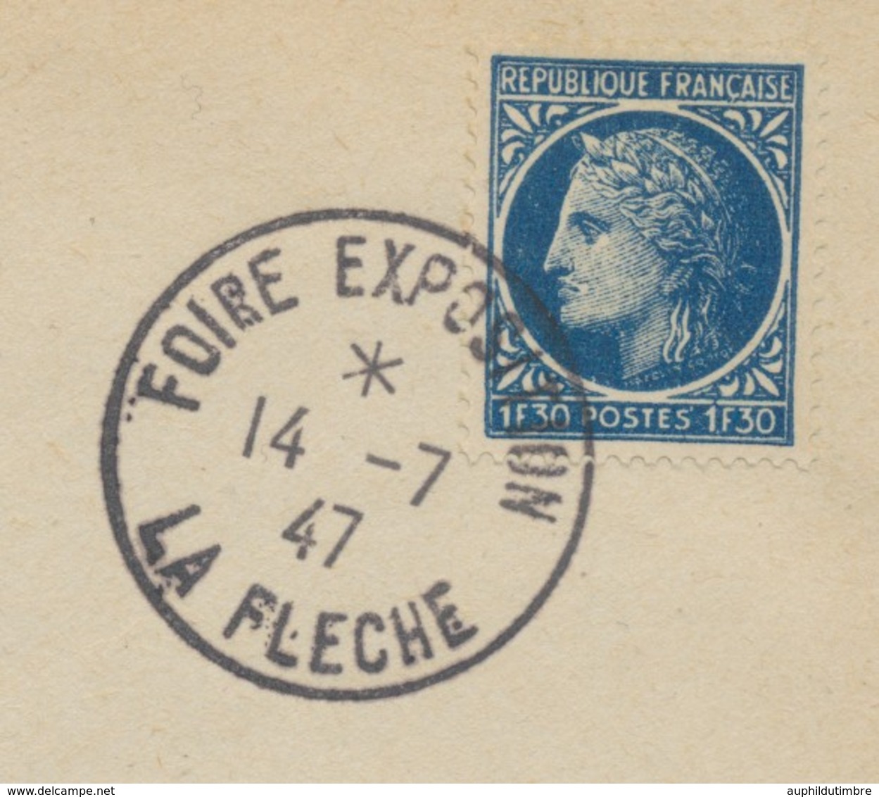 1947 Lettre Obl. FOIRE-EXPOSITION DE LA FLECHE EXTRA. C488 - Gedenkstempel