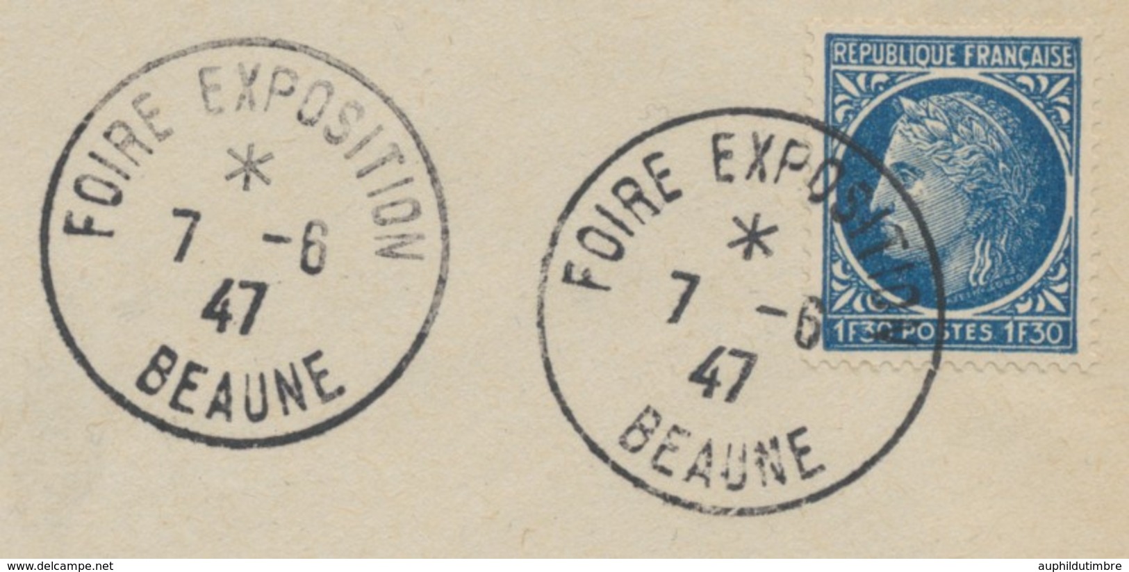 1947 Lettre Obl. FOIRE EXPOSITION BEAUNE EXTRA. C491 - Cachets Commémoratifs