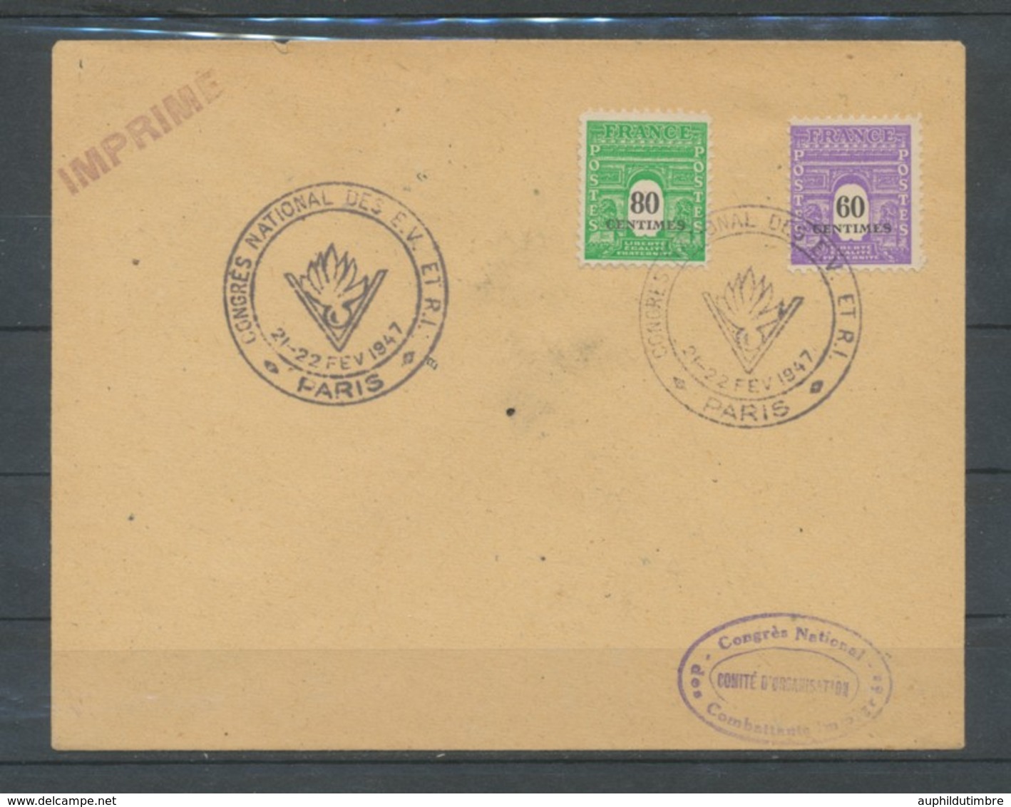 1947 Lettre Obl Tempo. Congrès Des Engagés C494 - Commemorative Postmarks