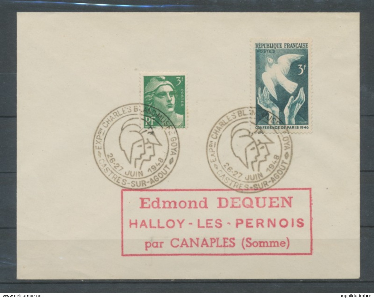 1948 CASTRES Obl Temp. Expo CHARLES BLANC C506 - Commemorative Postmarks