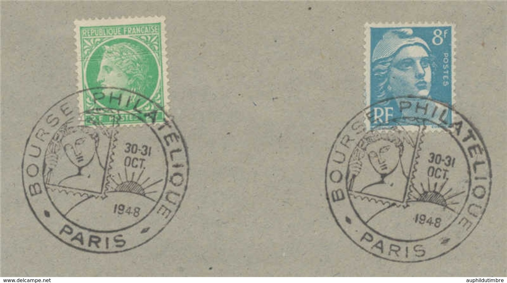 1948 Lettre Obl. Temp. Bourse Philat. PARIS C508 - Gedenkstempels