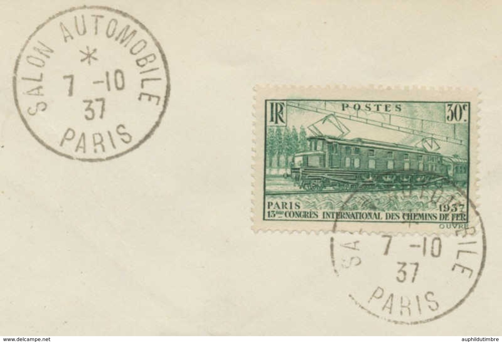 1937 Lettre Obli SALON AUTOMOBILE PARIS RARE C778 - Matasellos Conmemorativos