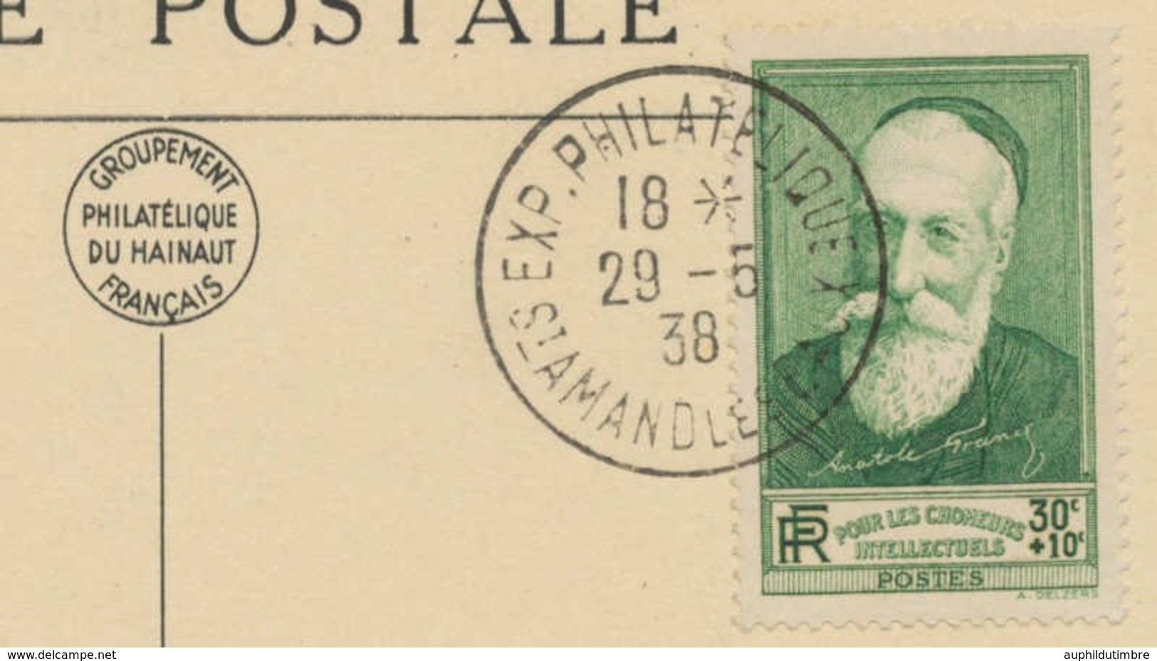 1938 Superbe CP Expo Phil. St Amand Les Eaux C805 - Commemorative Postmarks