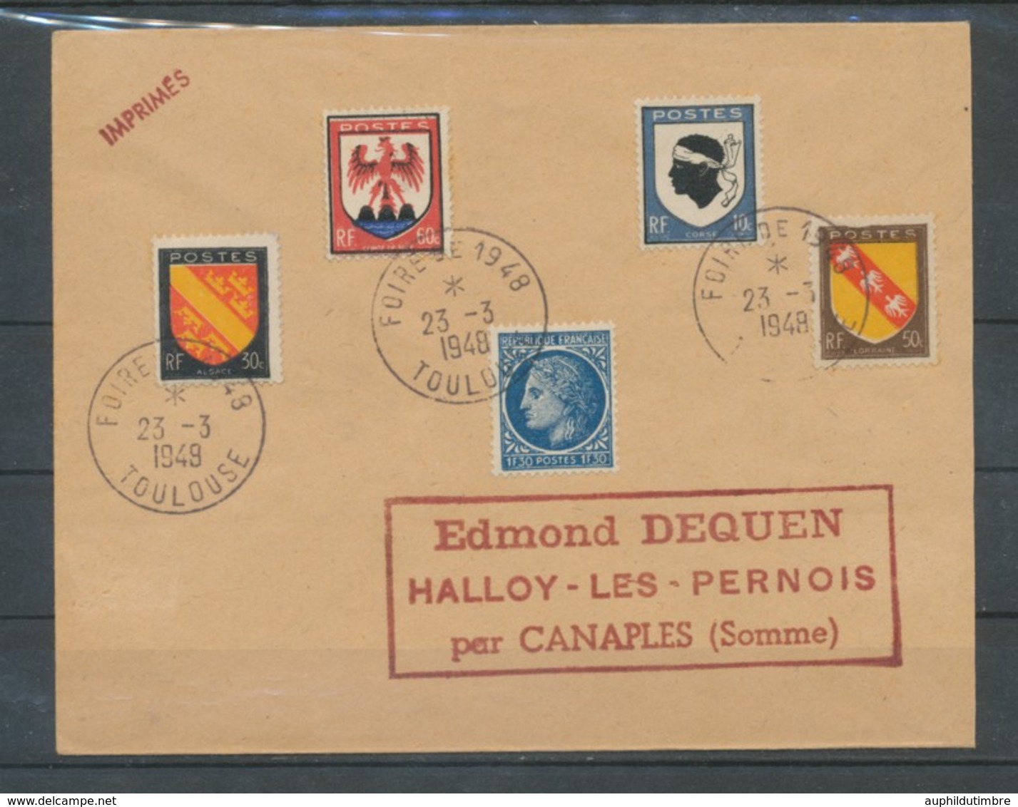 1948 Superbe Lettre Obl. FOIRE DE 1948 TOULOUSE C923 - Cachets Commémoratifs