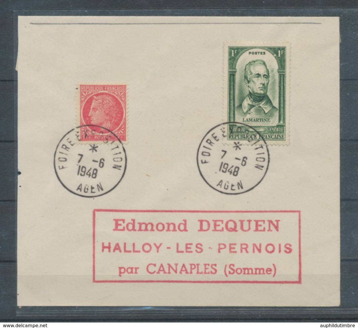 1948 Lettre Obl. FOIRE EXPOSITION AGEN C933 - Cachets Commémoratifs