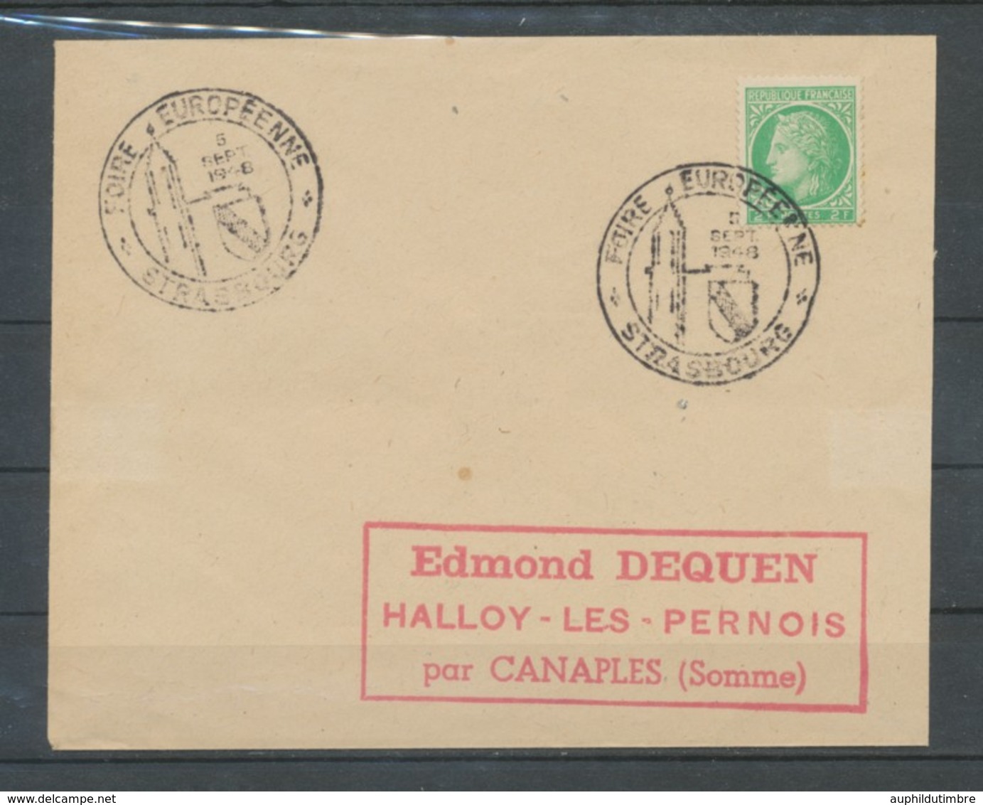 1948 Lettre Obl. Foire Européenne De Strasbourg. C936 - Gedenkstempel