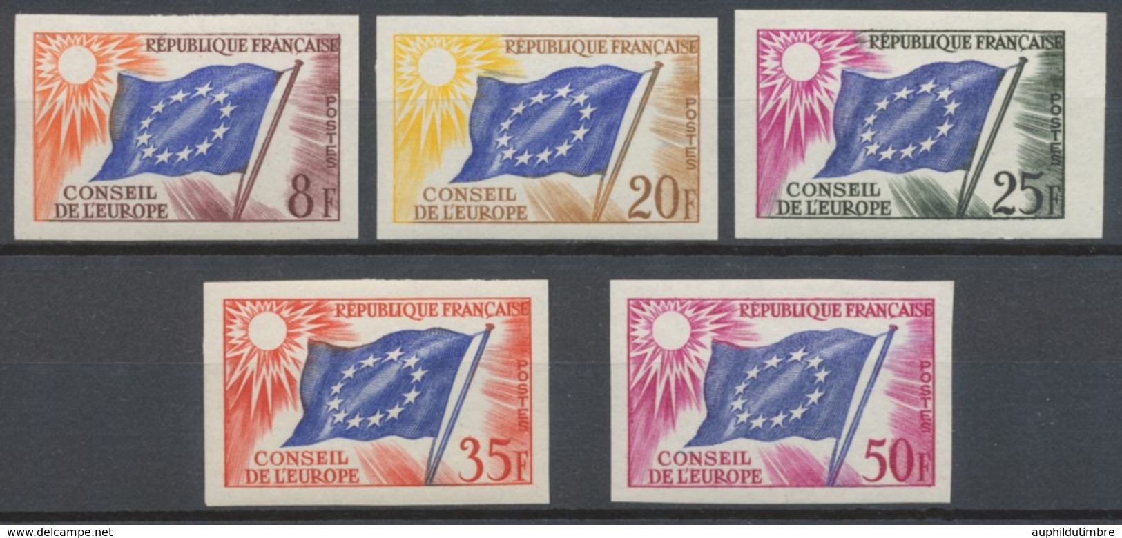 1959 France SERVICES Du N°17 à 21 Non Dentelés Neufs Luxe** COTE 535€ D1466 - Zonder Classificatie