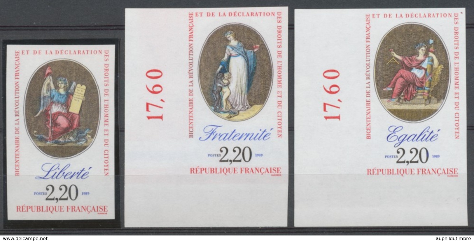 1989 France Série N°2573 à 2575 C.D.F Non Dentelés Neufs Luxe** COTE 155€ D2197 - Non Classés