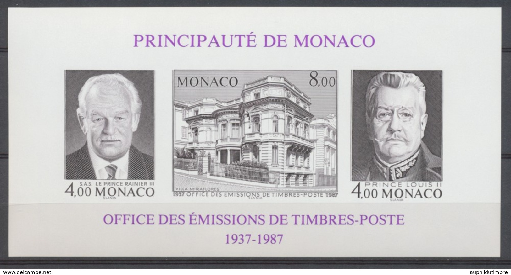 1987 Monaco BLOC FEUILLET N°39a Non Dentelé Neuf Luxe** COTE 54€ D2463 - Blocks & Sheetlets