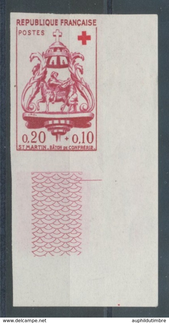 1960 France N°1278 20c+10c Grenat CDF Non Dentelé Neuf Luxe** COTE 55€ D2821 - Sin Clasificación