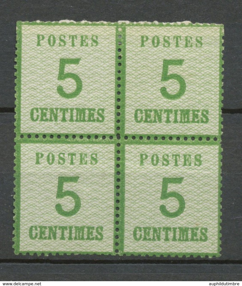 ALSACE LORRAINE N°4 5c Vert Bloc De 4 Neuf * G45 - Altri & Non Classificati