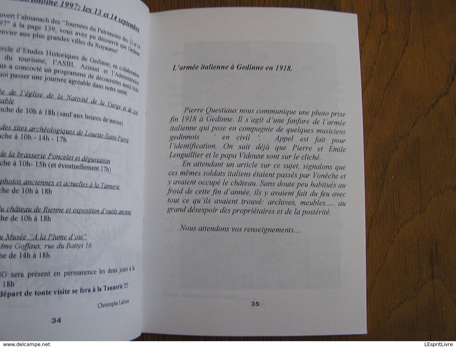 CEHG Revue N° 5 Gedinne Régionalisme Ardenne Willerzie Patignies Contes E Wartique Lieus Dits Cloches Musiciens