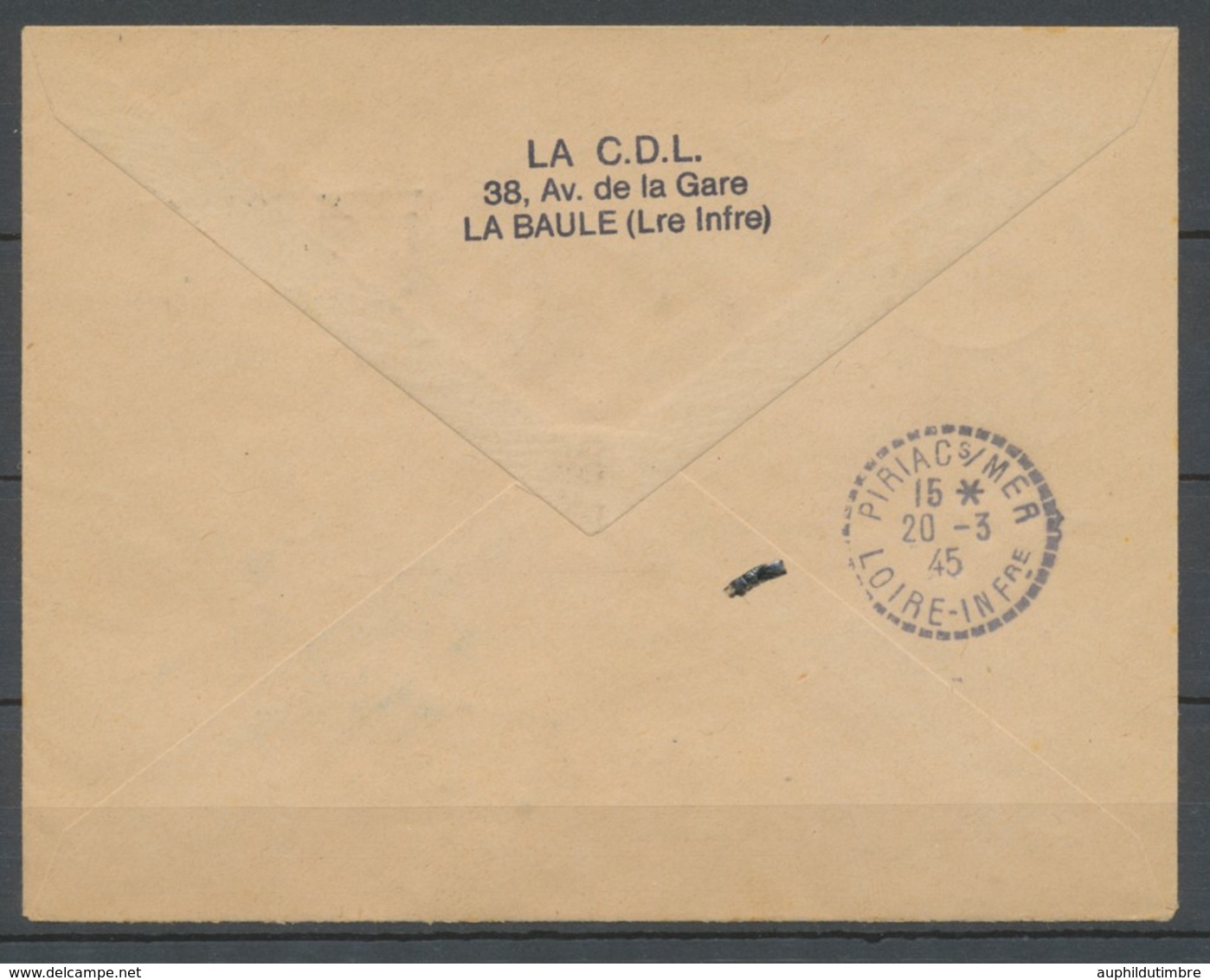 Enveloppe ILOT De St NAZAIRE 1f40 +50c Griffe TAXE PERCUE PREMIER JOUR H2279 - Guerre De 1939-45