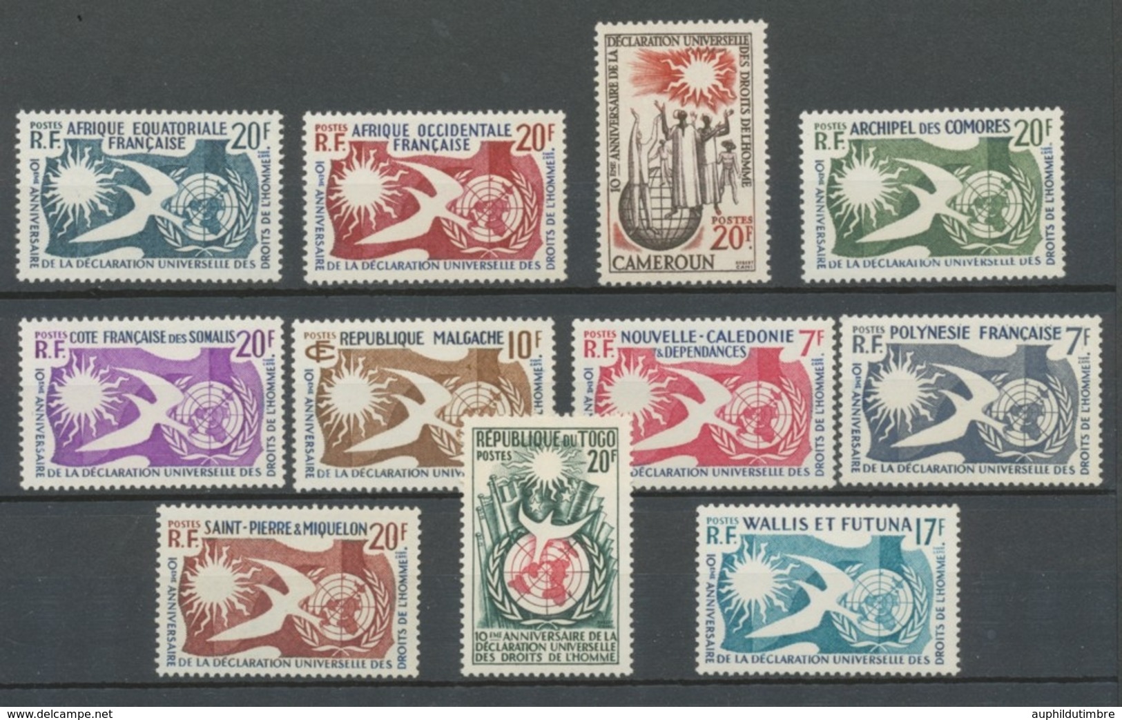 1958 Afrique 10ème Anniv Déclaration Droits De L'homme Série 11 Timbres H2475 - Autres - Europe