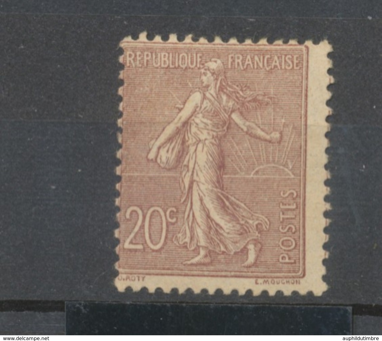 Semeuse Lignée N°131 20c. Brun-lilas NEUF** LUXE. SIGNE CALVES COTE 190€ J66 - Unused Stamps