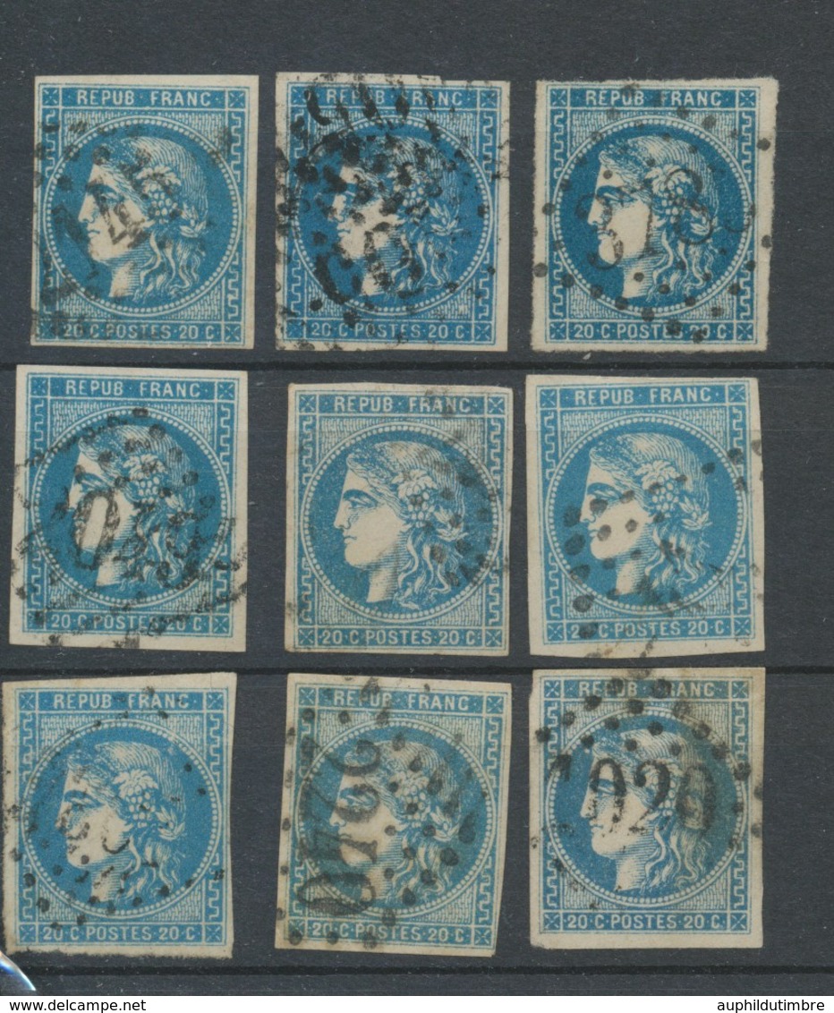 Lot De 9 Bordeaux N°46 20c Bleu. Qualité TTB, TB. L171 - 1870 Uitgave Van Bordeaux