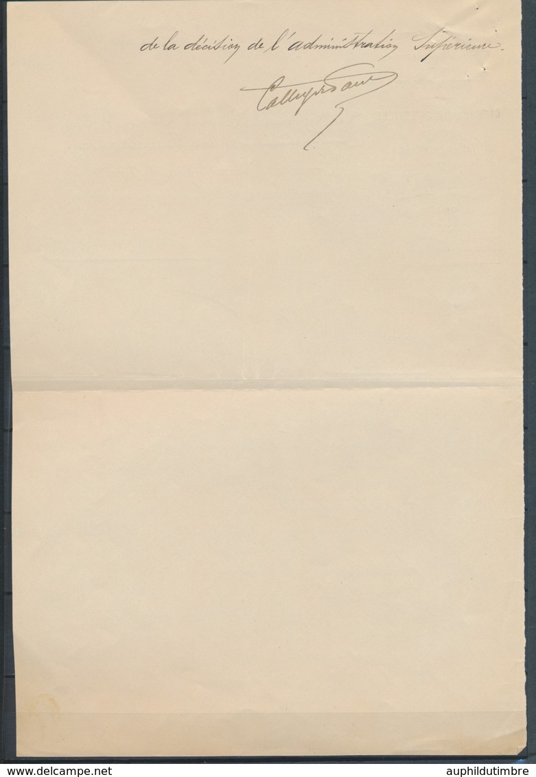 1899 Document Signé Du Lieutenant Calley St Paul 10ème Corps Armée à Oran N1804 - Sellos De La Armada (antes De 1900)