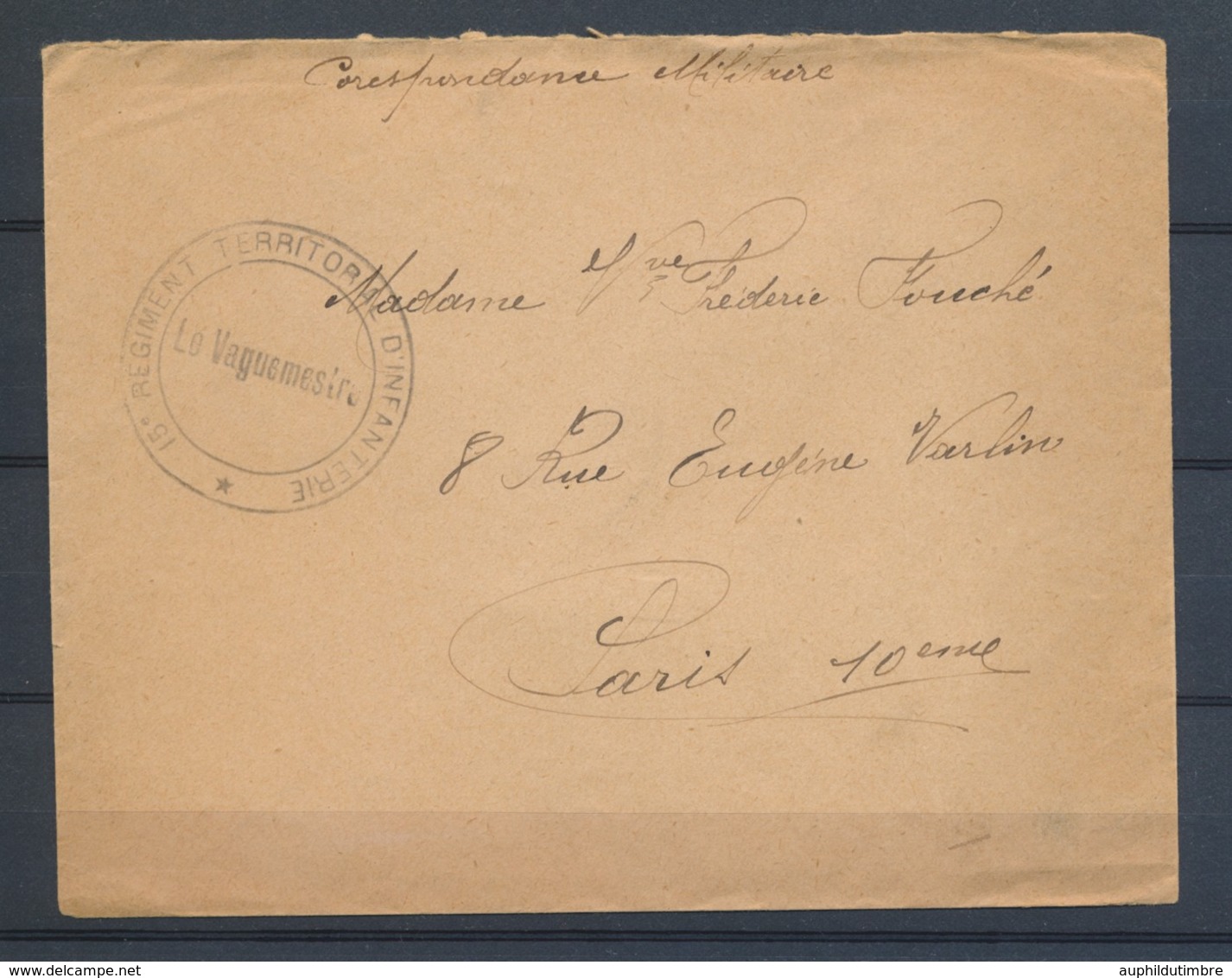 Seconde Guerre Mondiale Env FM Cachet 15e Rég. Territorial D'infanterie N1823 - Guerra Del 1939-45