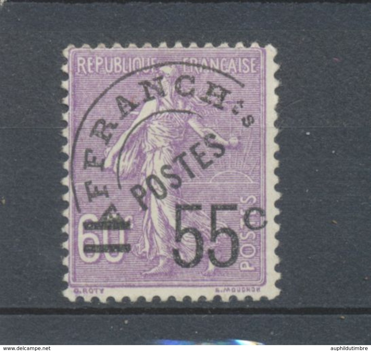 France Préo N°47 Semeuse 55c Sur 60 C Violet Neuf Luxe ** Signé CALVES N2019 - 1893-1947