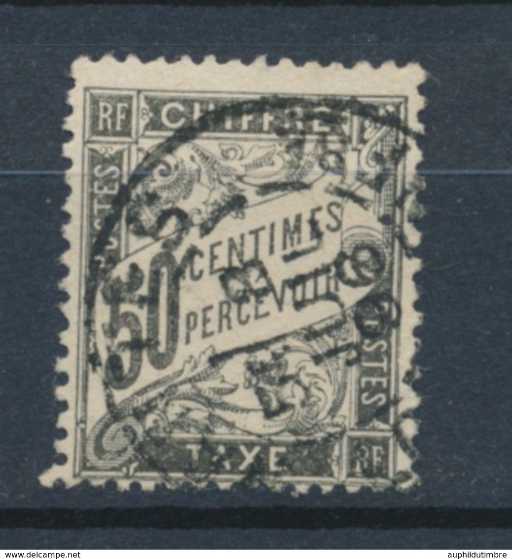 FRANCE TIMBRE TAXE N°20 50c Noir Oblitéré Signé CALVES. B/TB N2067 - 1859-1959 Postfris