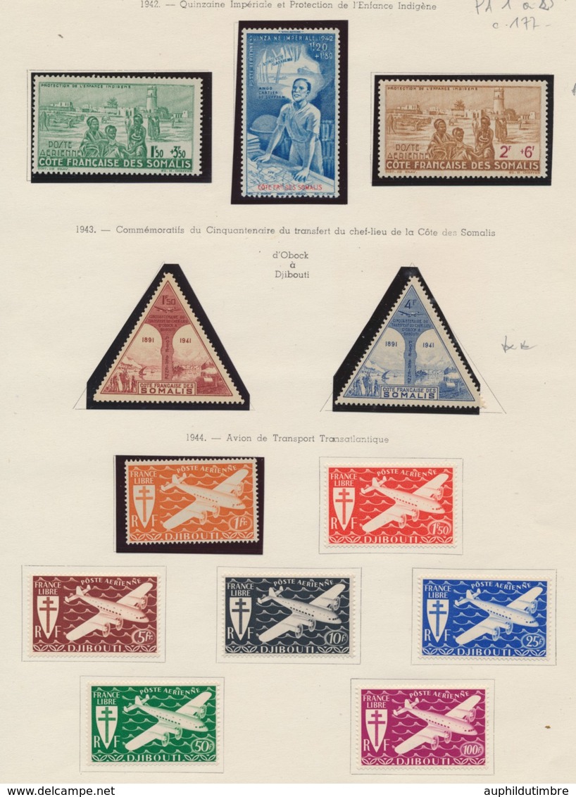 TIMBRES COLONIE COTE DES SOMALIS PA De 1943-1956 Du N°1 à 26 Neuf **/*. N1932 - Nuovi