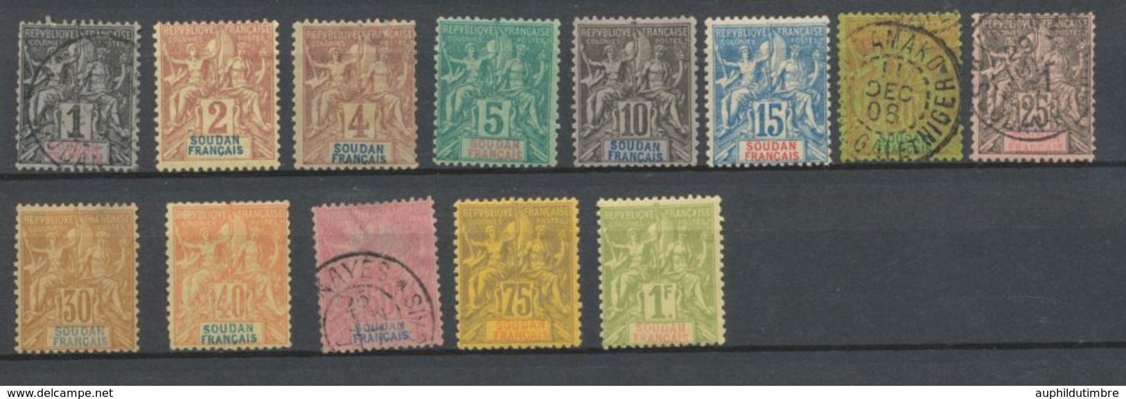 Colonies Françaises SOUDAN Série N°3 à 15 N*/Obl Cote 280€ N2311 - Unused Stamps