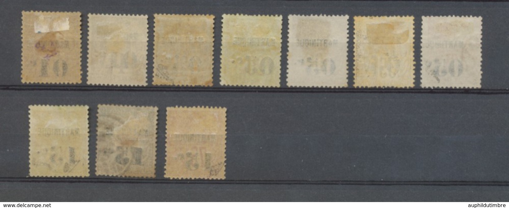 Colonies Françaises MARTINIQUE N°7 à 18 Sauf N°9 Et 15 N*/Obl C 720€ N2501 - Unused Stamps