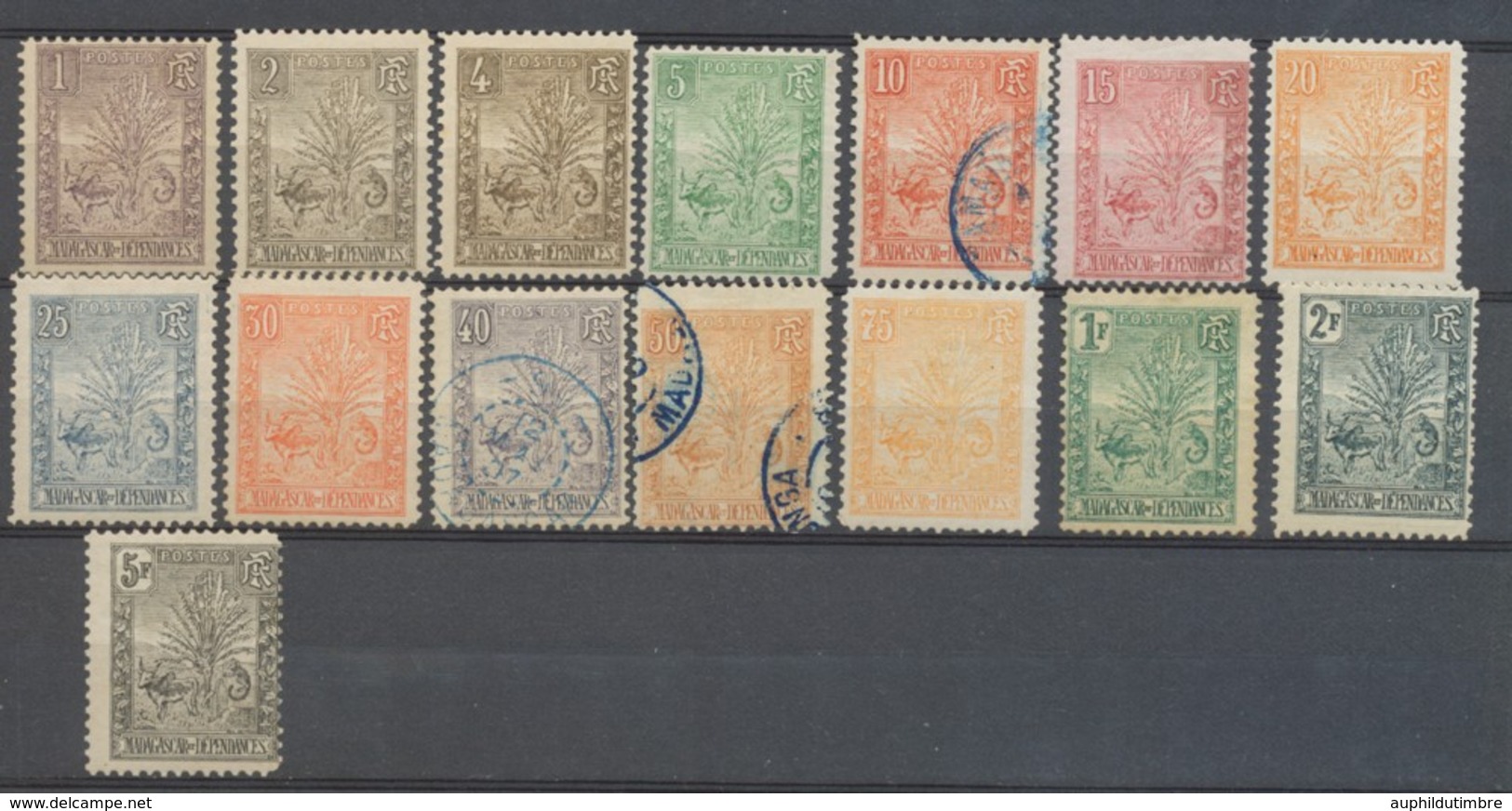 Colonies Françaises MADAGASCAR Série Zébu N°63 à 77 N*/Obl Cote 556,50 € N2523 - Nuevos