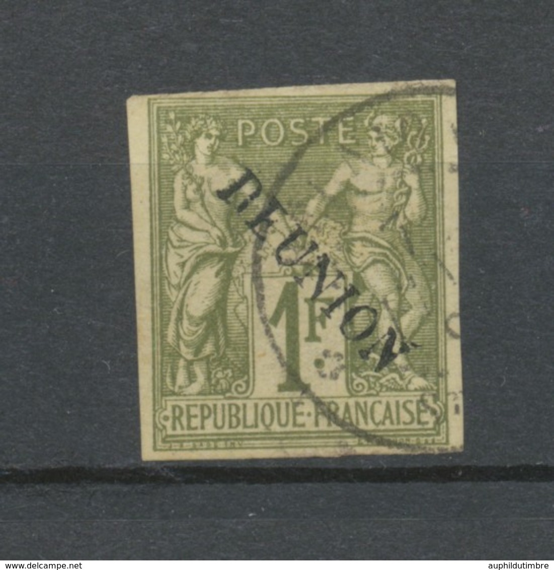 Colonies Françaises REUNION N°16 (B) 1f Olive Obl Signé Cote 70€. TB. N2753 - Nuevos