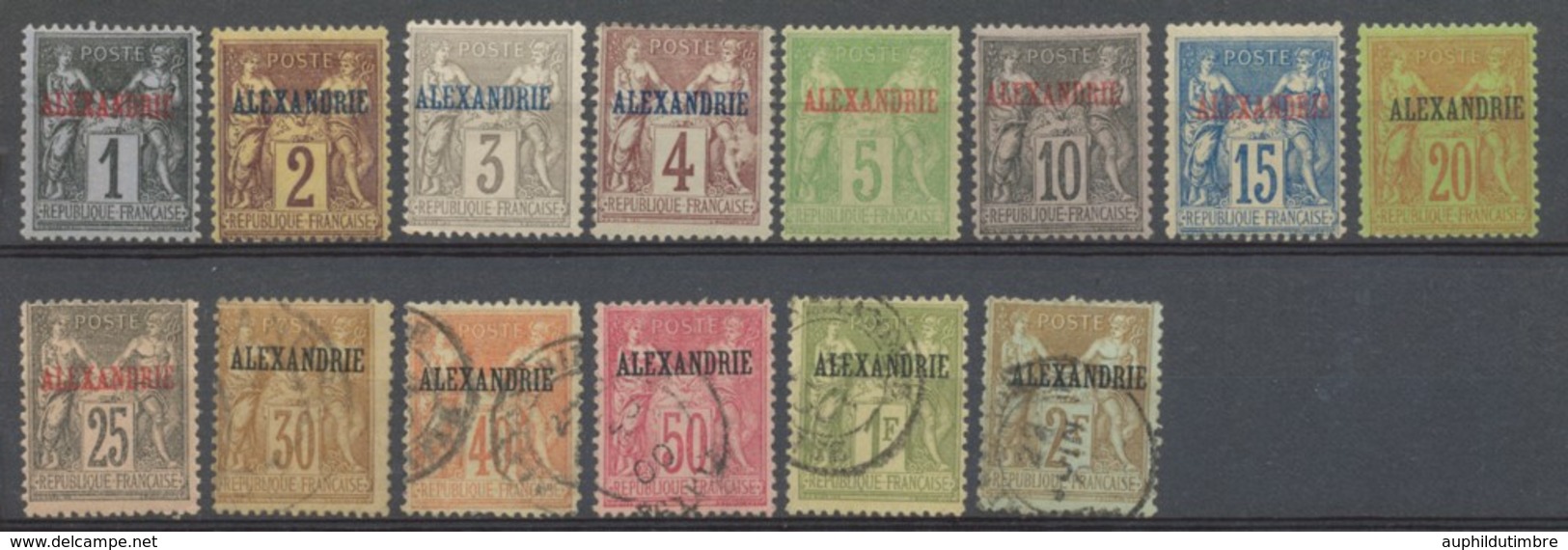 Colonies Françaises ALEXANDRIE N°1 à 17 Sauf N°6,8 Et 14 N*/Obl Cote 238€ N2825 - Unused Stamps