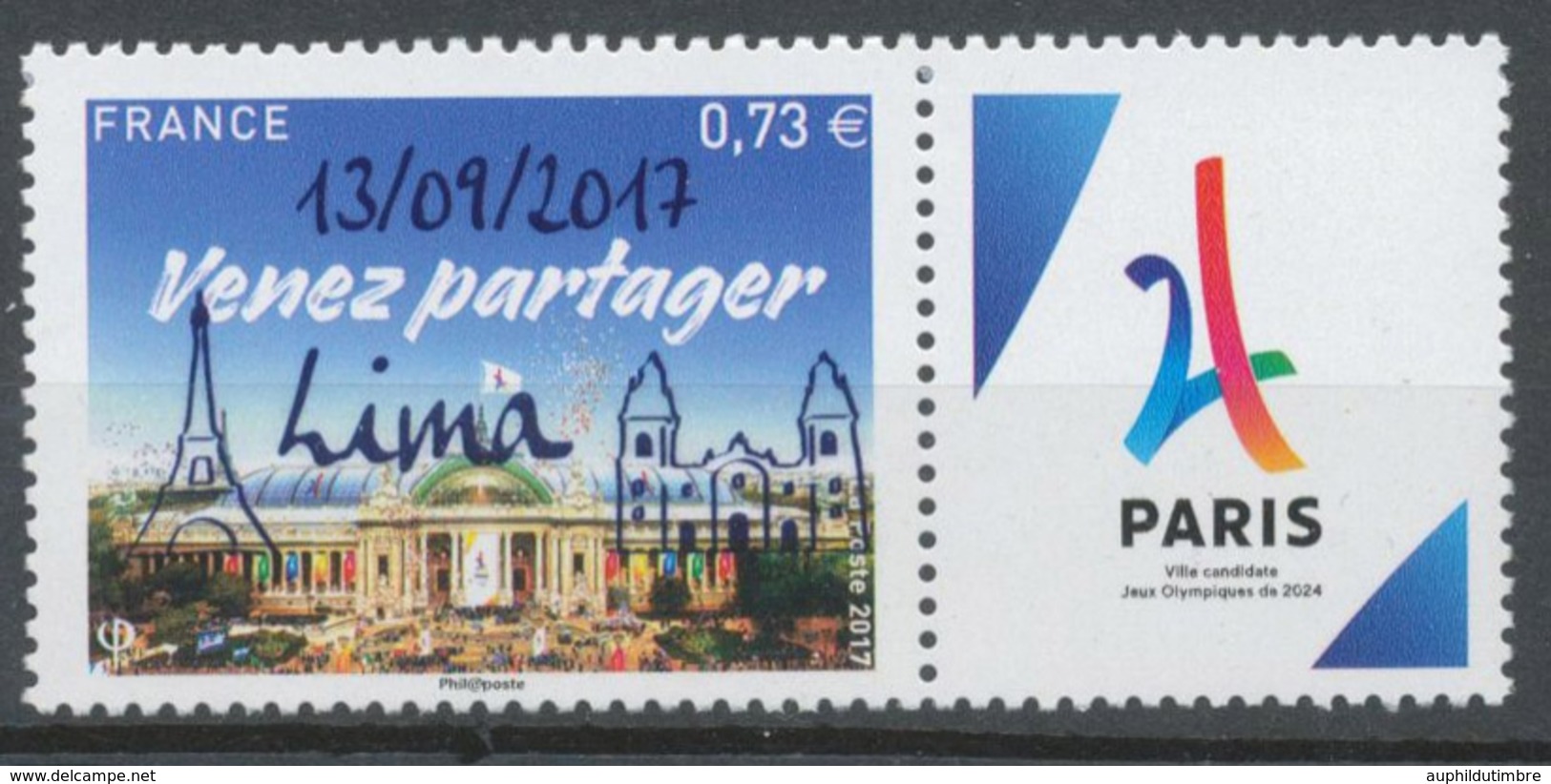 France 2017 N°5144A JO PARIS 2024 Surchargé LIMA Neuf Luxe ** N3404 - Nuevos