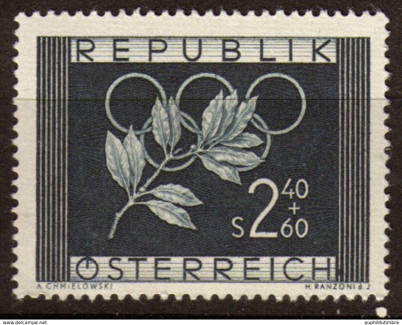 Autriche 1952 N°808 2s40 + 60g Bleu Noir N**. P116 - Sonstige - Europa