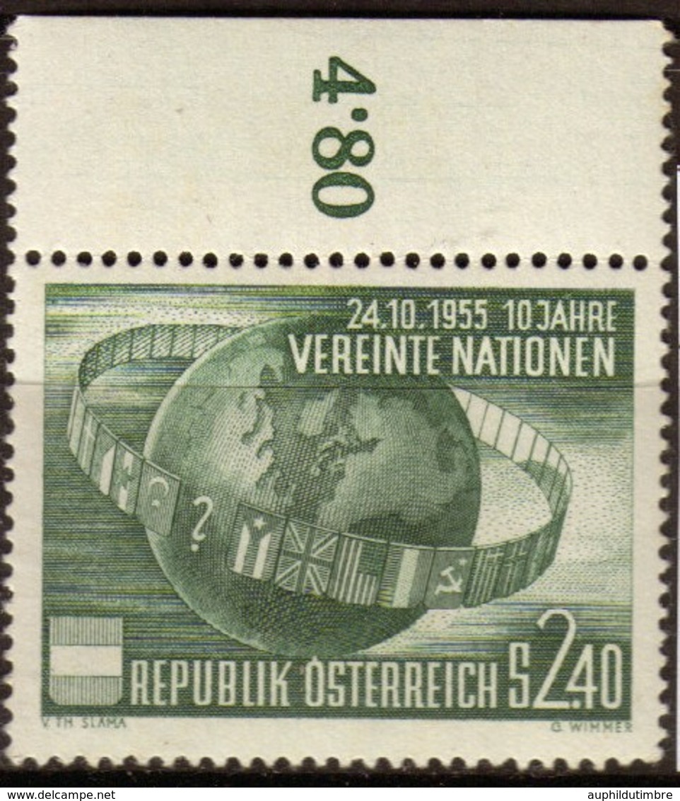 Autriche 1955 N°855 2s40 Vert Foncé. N**. P119 - Sonstige - Europa