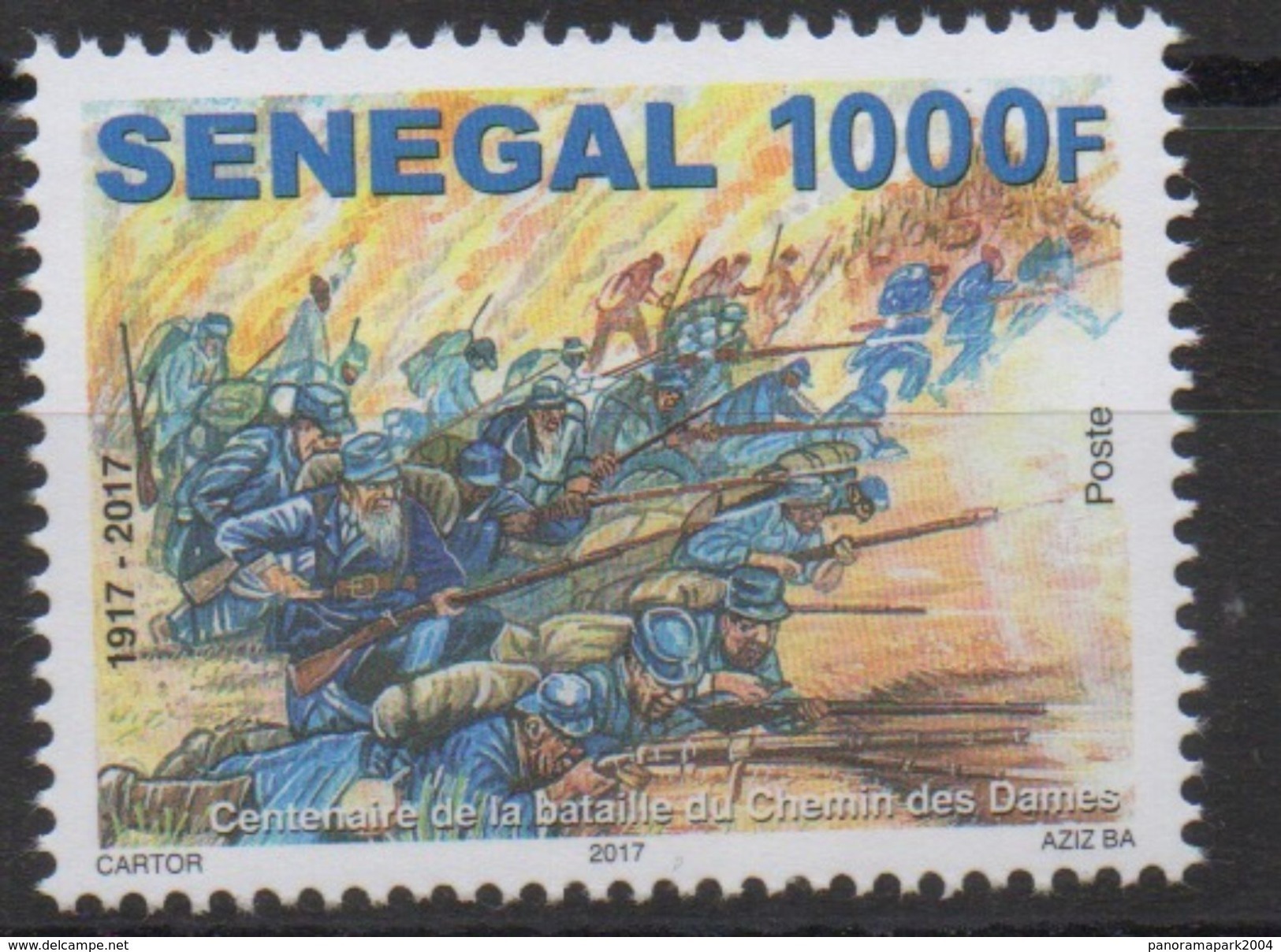 Sénégal 2017 Mi. 2257 Centenaire Bataille Du Chemin Des Dames Première Guerre Mondiale Erster Weltkrieg World War One ** - Sénégal (1960-...)