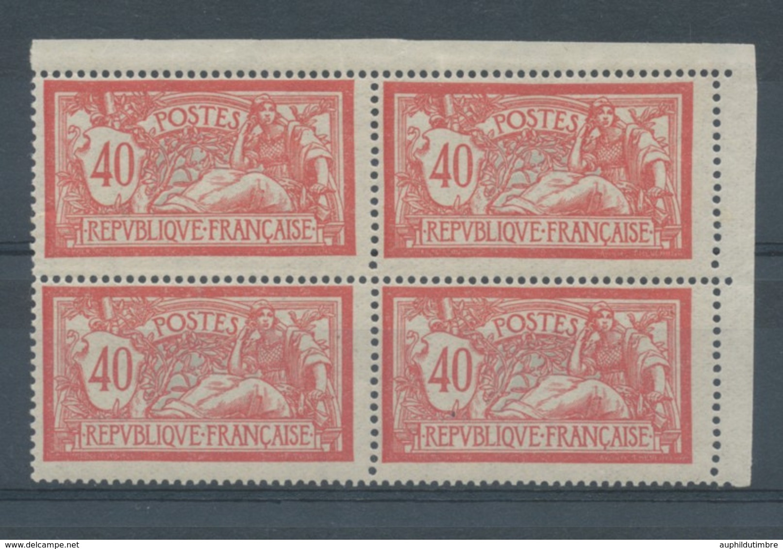 FRANCE - Bloc De 4 N°119, 40c. Rouge Et Bleu CDF NEUF LUXE ** COTE 260€ P1422 - Nuovi