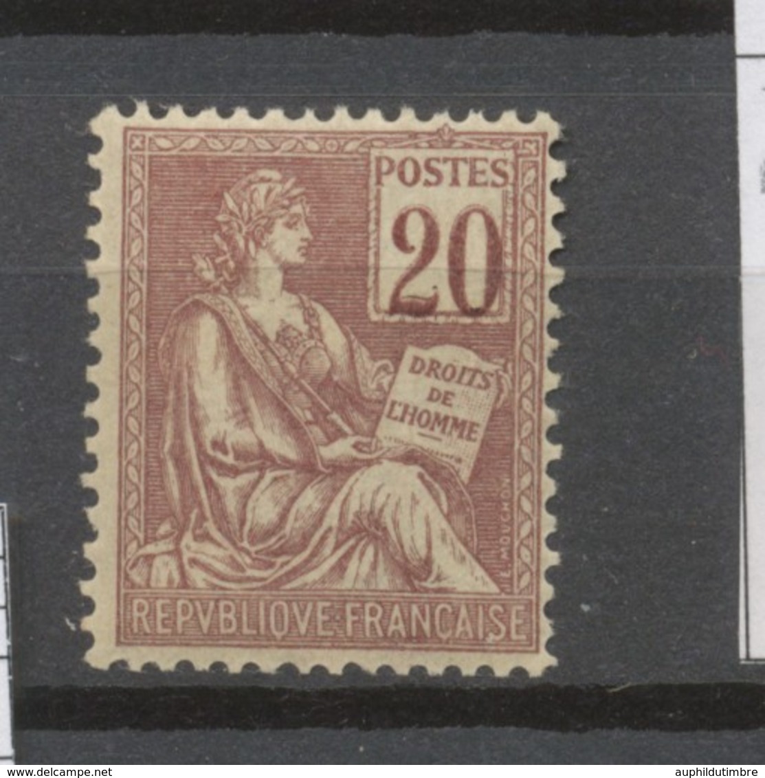 N°113a, 20c. Brun-lilas (Chiffres Déplacés) NEUF*, TB Signé COTE 215€ P1453 - Ohne Zuordnung