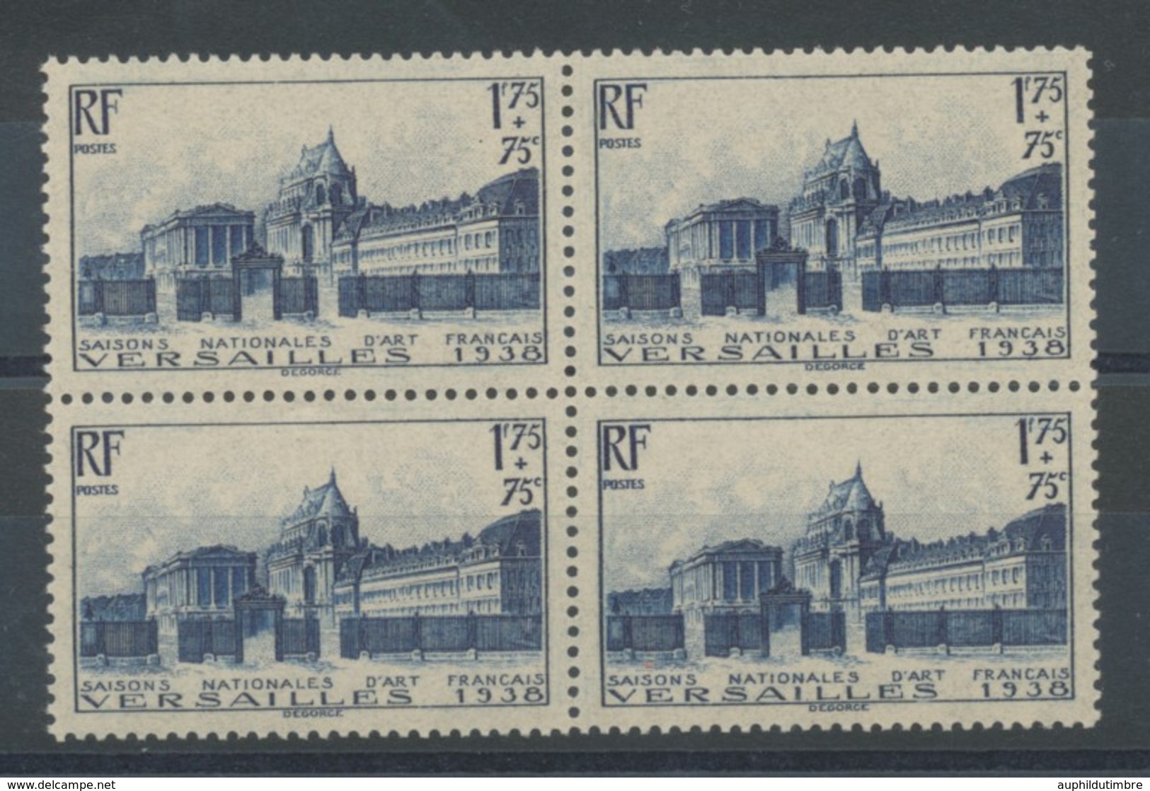 FRANCE - Bloc De 4 N°379, 1f.75+75c. Bleu NEUF LUXE ** COTE 180€ P1530 - Unused Stamps