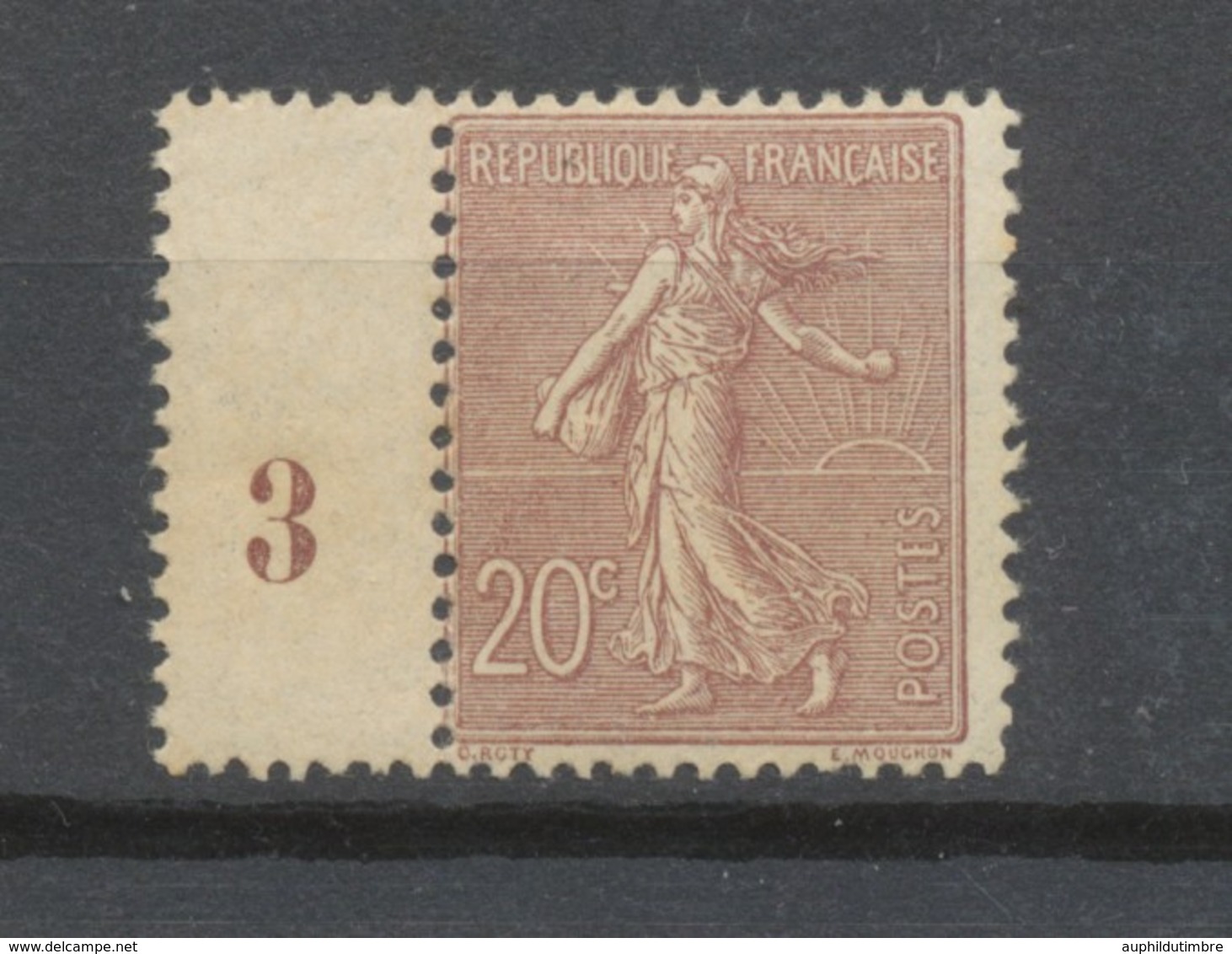 FRANCE N°131 20c Brun-lilas NEUF LUXE ** Signé CALVES COTE 190€ P1952 - Ongebruikt