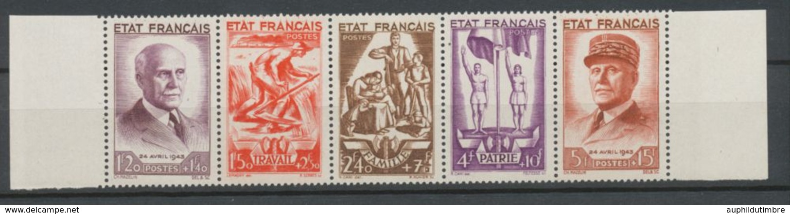 1943 FRANCE Bande Au Profit Du Secours National N°580A N** Cote 155 € P2018 - Neufs