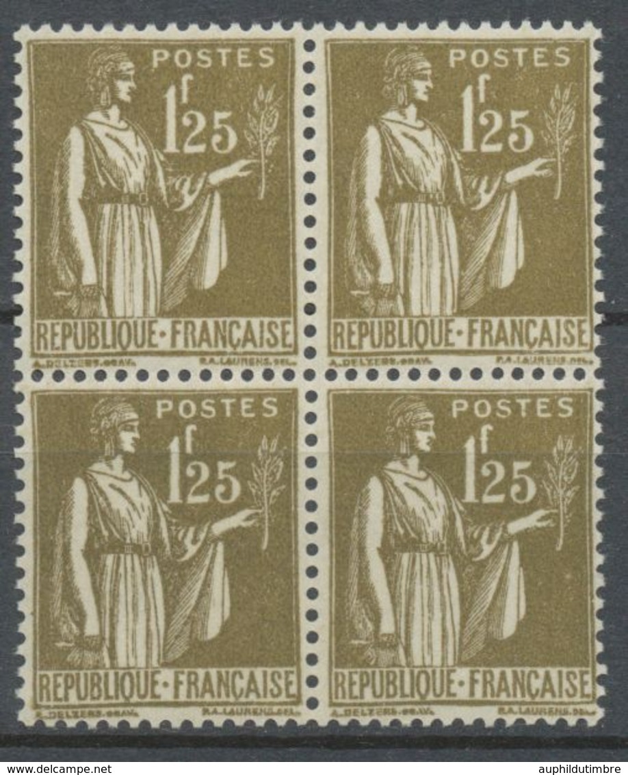 1932-33 France PAIX N°288 1f25 En Bloc De 4 Neuf Luxe ** P2300 - Neufs