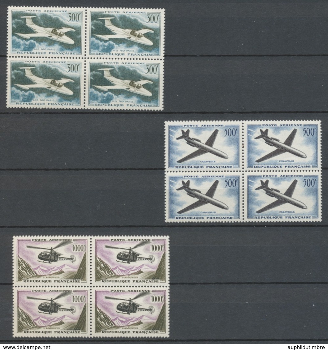 FRANCE Poste Aérienne N°35 à 37 En Blocs De 4 N** Cote 480€ P2555 - 1927-1959 Mint/hinged