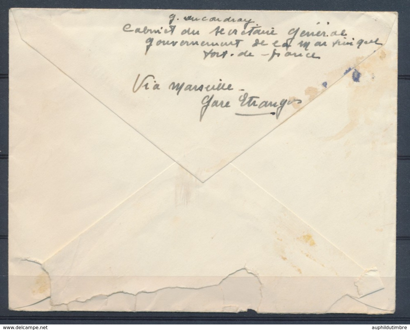 1940-45 MARTINIQUE Rare étiquette Correspondance Familiale Des Antilles P2840 - Colecciones