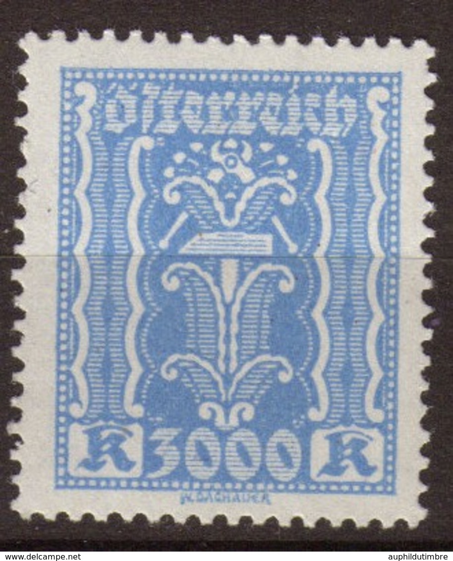 Autriche 1923 Industrie 3000k Bleu. N**. P289 - Sonstige - Europa